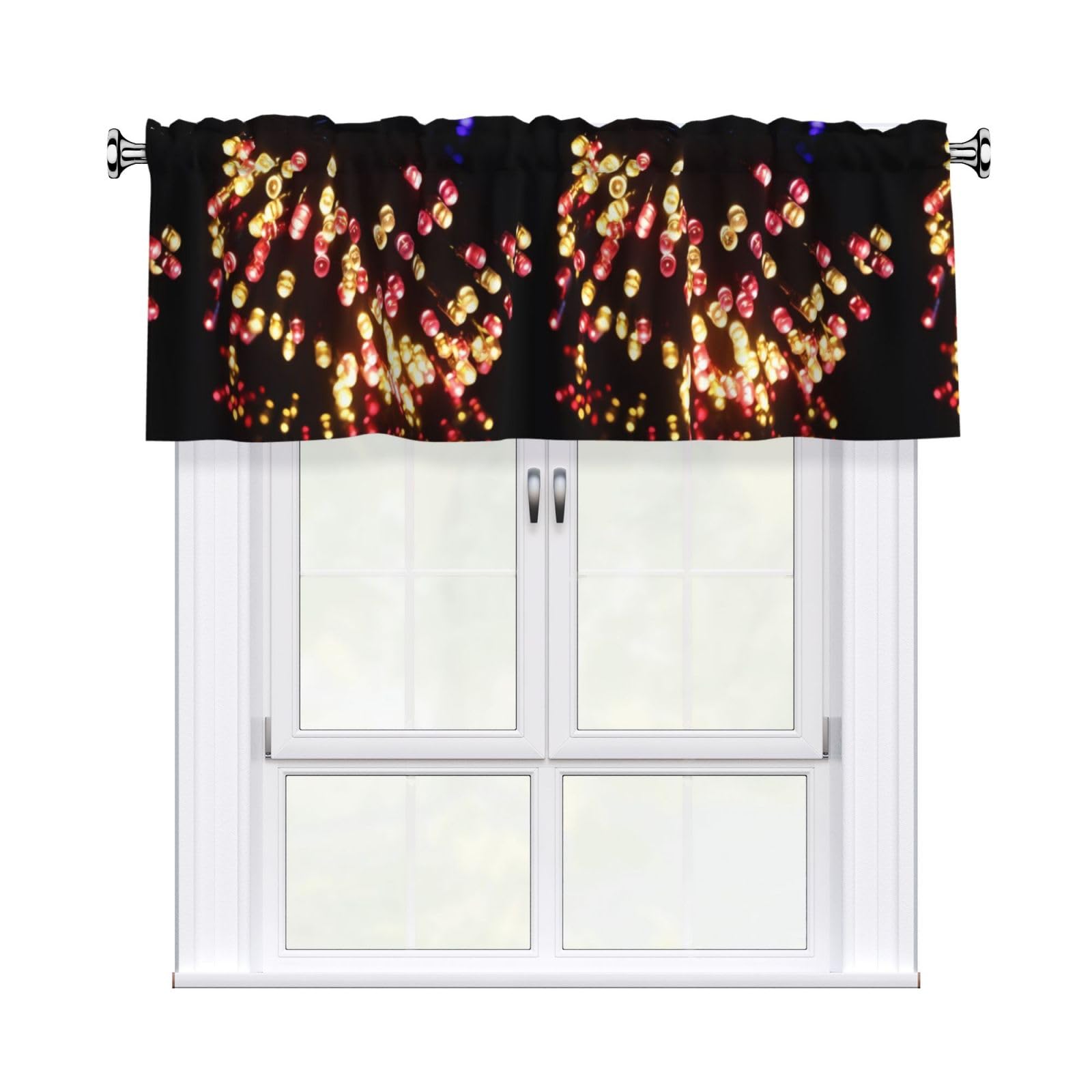 WHJDPP paper lantern Prints Charming Kitchen Window Cover – 54x18 Inch Peach Skin Valance with Decorative Print