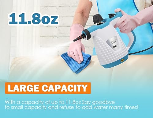 Miniatura 4 de Limpiador de vapor de mano, limpiador de vapor a presión con tiempo de calentamiento rápido con bloqueo de seguridad y 9 accesorios, limpiador de