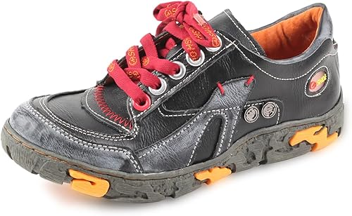 Zapatos casuales con cordones de cuero para mujer