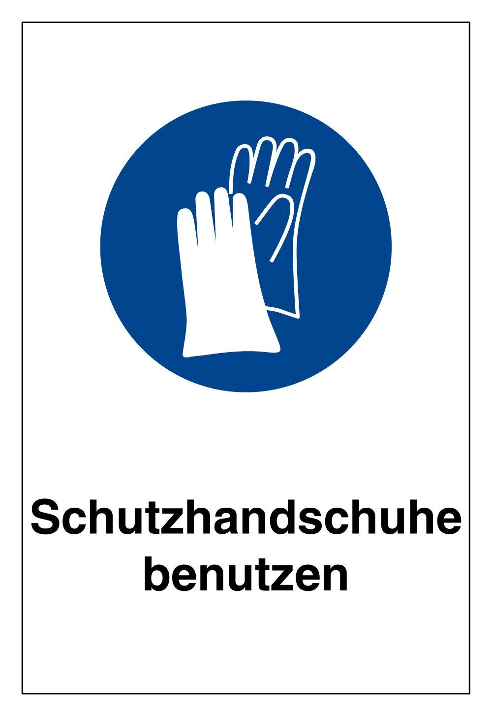 Gebotsschild - Schutzhandschuhe benutzen - Kunststoff selbstklebend - 30 x 45 cm
