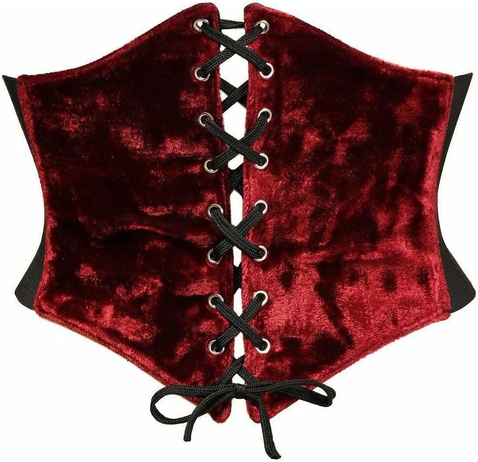 Daisy corsets Women's Lavish Dark Crushed Velvet Corset Belt Cincher