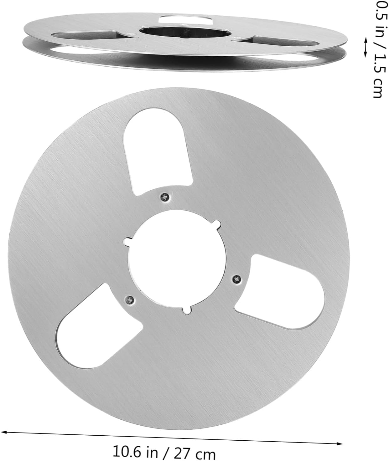 Aluminum Alloy Empty Tape Reel for 3-Hole Opening Recorder Accessories Suitable for Audio Recording and Playback Silver Color