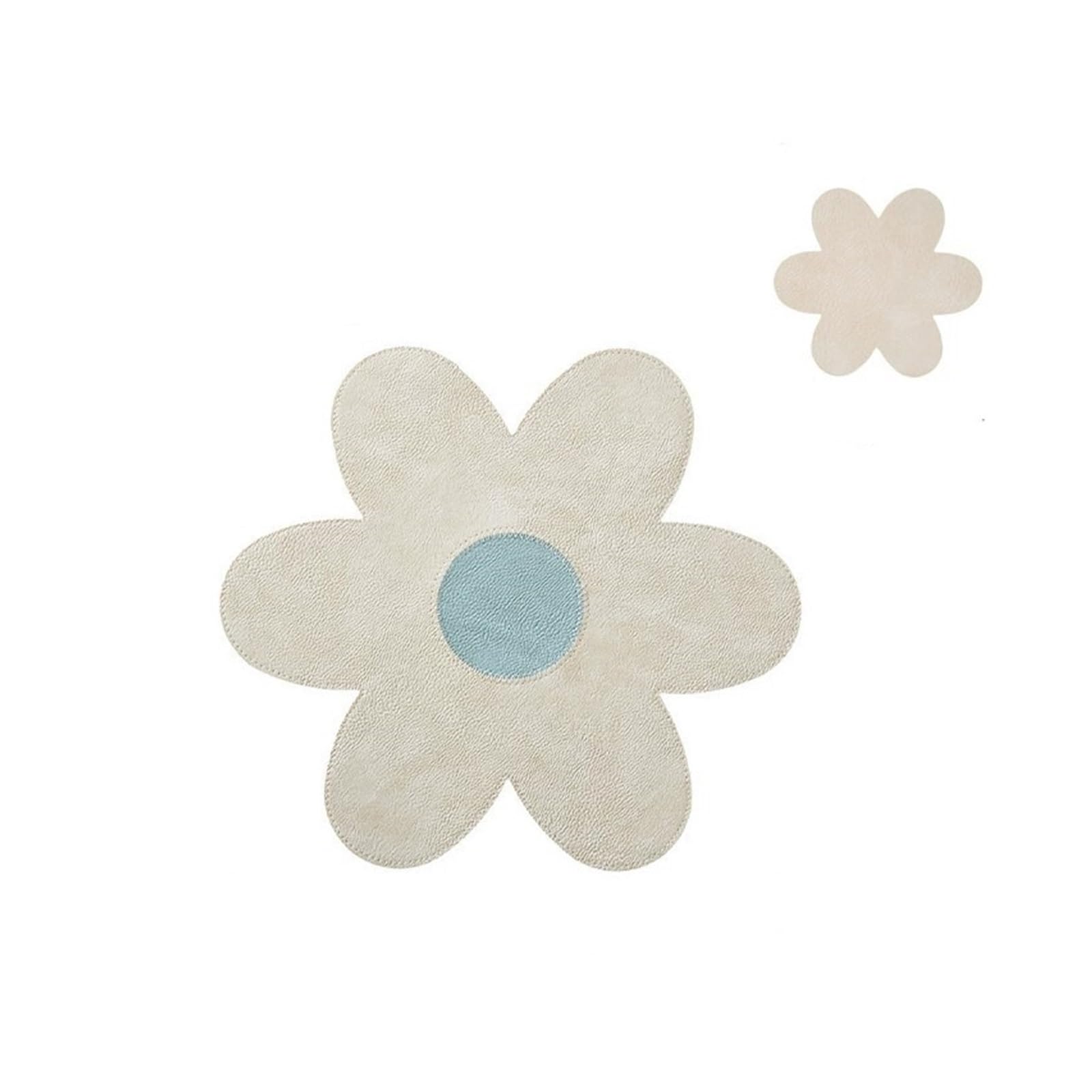 Dessous de verre à fleurs en cuir imperméable aux finitions soignées Liuban Cream Blue