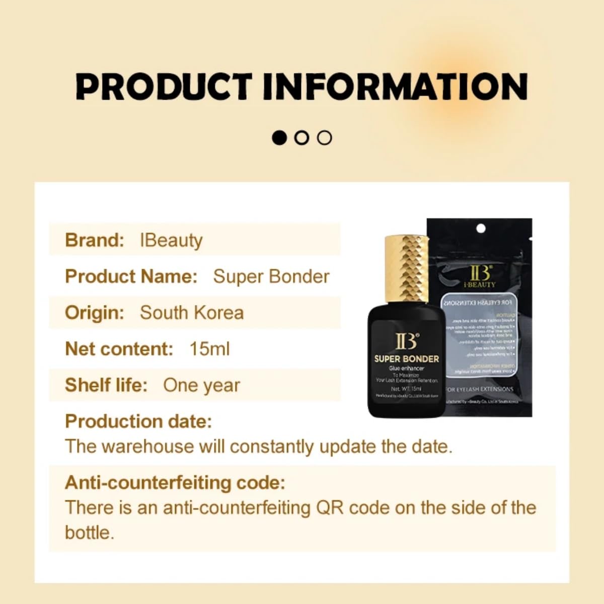 3 Bottles Korea i-Beauty IB Ultra Super Glue/Pirmer/Super Bonder Eyelash Extensions Glue Green Cap Adhesive Black Beauty Tools Professional Salon Use by Lava