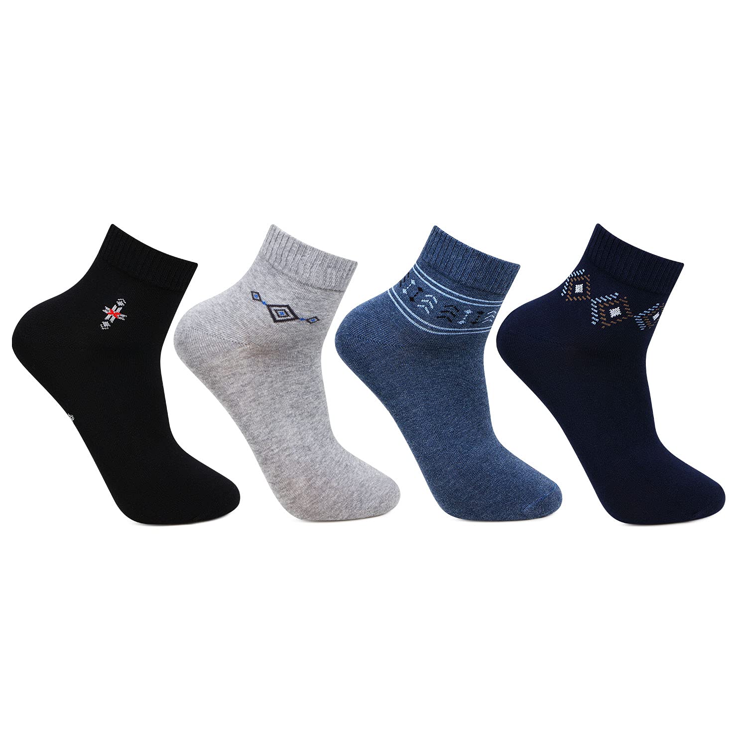 bonjour Designer Office/Business/Formal Ankle Socks for Men - Pack Of 4-picture-44