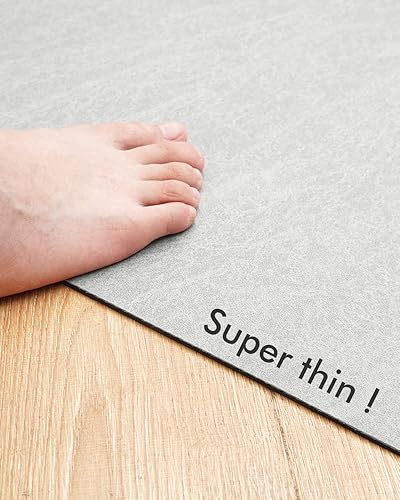 Miniatura 5 de AMOAMI - Alfombra de baño con forma de U, absorbente, antideslizante, color gris, fácil de limpiar, de secado rápido, para suelo, 24 x 20 pulgadas