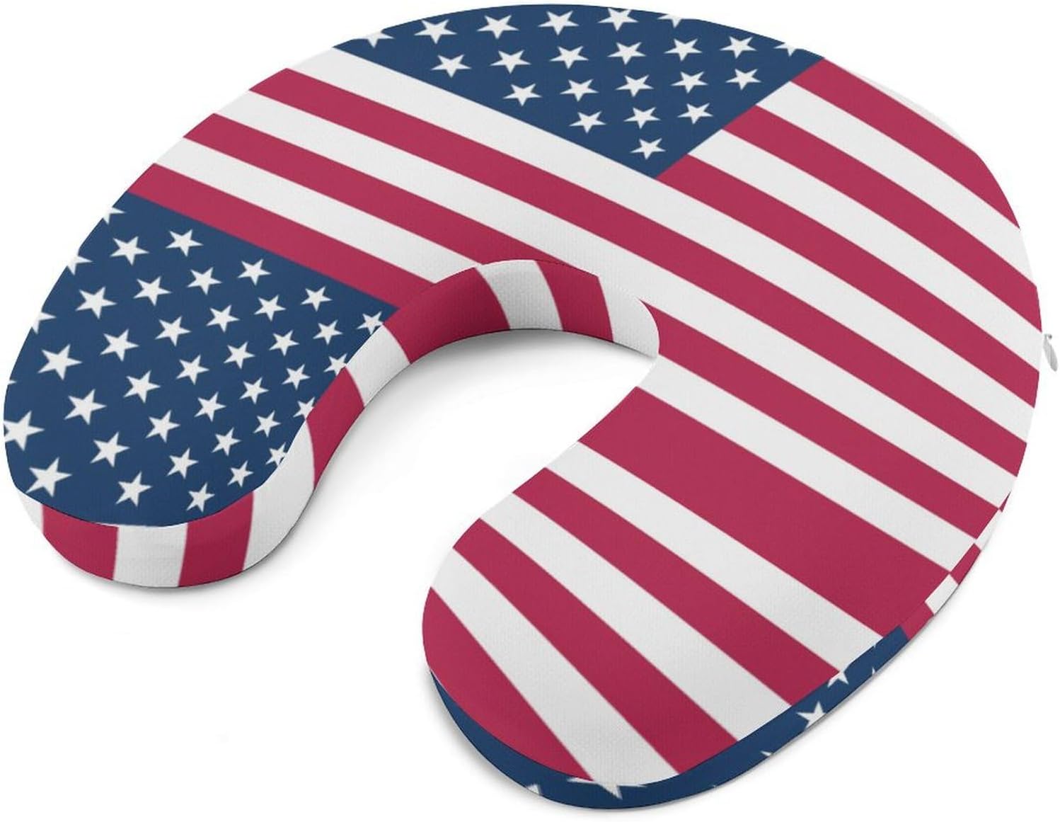 U.S. Flag Funny Travel Pillow U Shaped Memory Foam Neck Pillows Portable for Flight Car Home Office