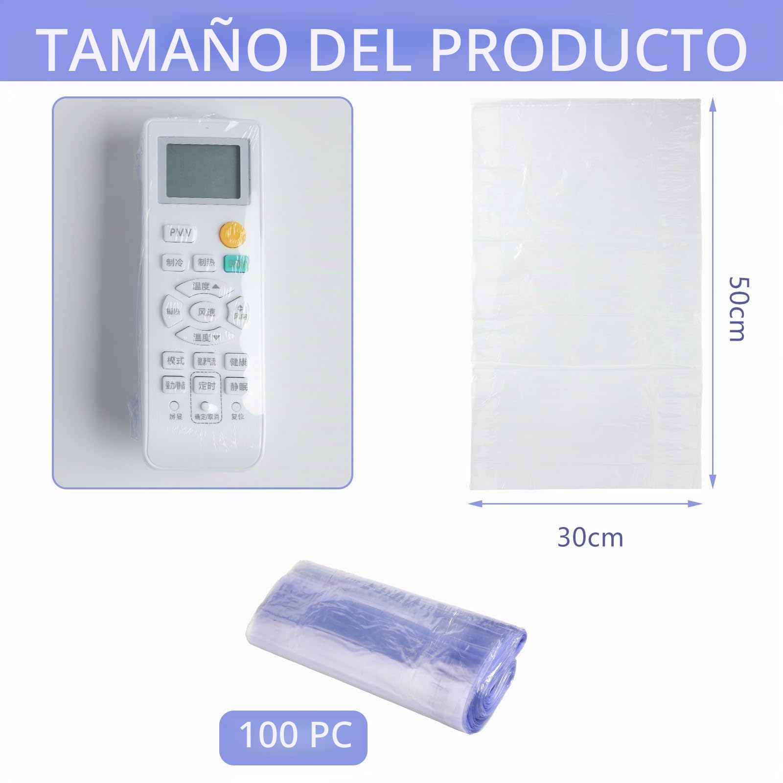 Bolsa Termorretráctil 100 Piezas Bolsas de Envoltura Retráctil Bolsa de Película Retráctil Transparente para Paquete de Botellas Libros Regalos Jabones y Manualidades (100PCS 30 * 50CM)