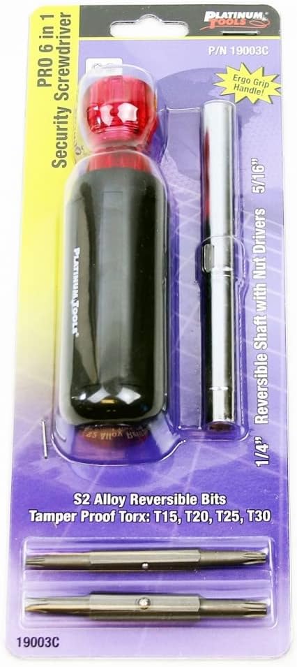 Platinum Tools 19003C PRO 6-in-1 Security Screwdriver