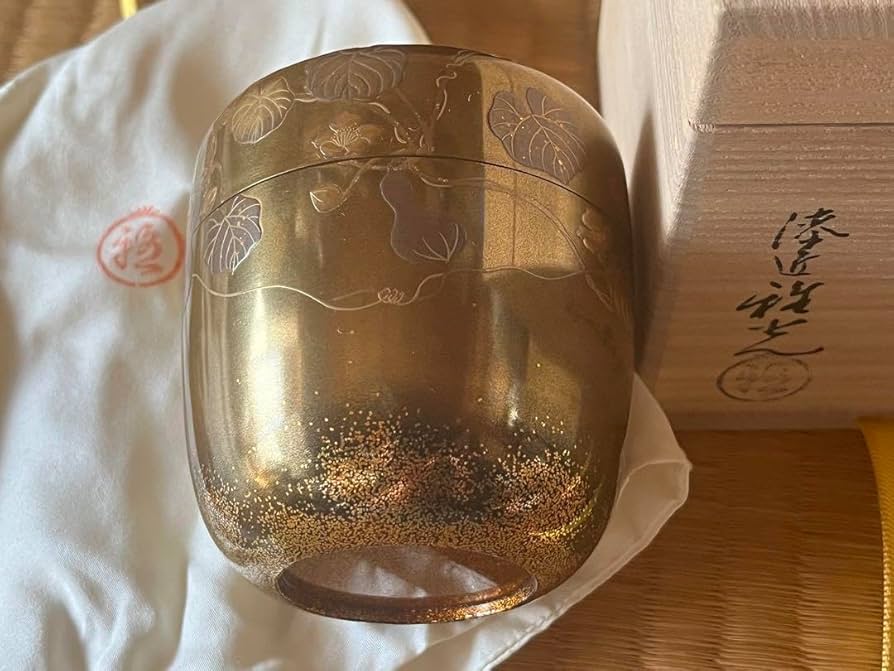 茶道具　六瓢蒔絵　大棗　内梨子地　雅光造 Amazon.co.jp: 本日24時まで限定お茶道具 六瓢蒔絵 大棗 内梨子