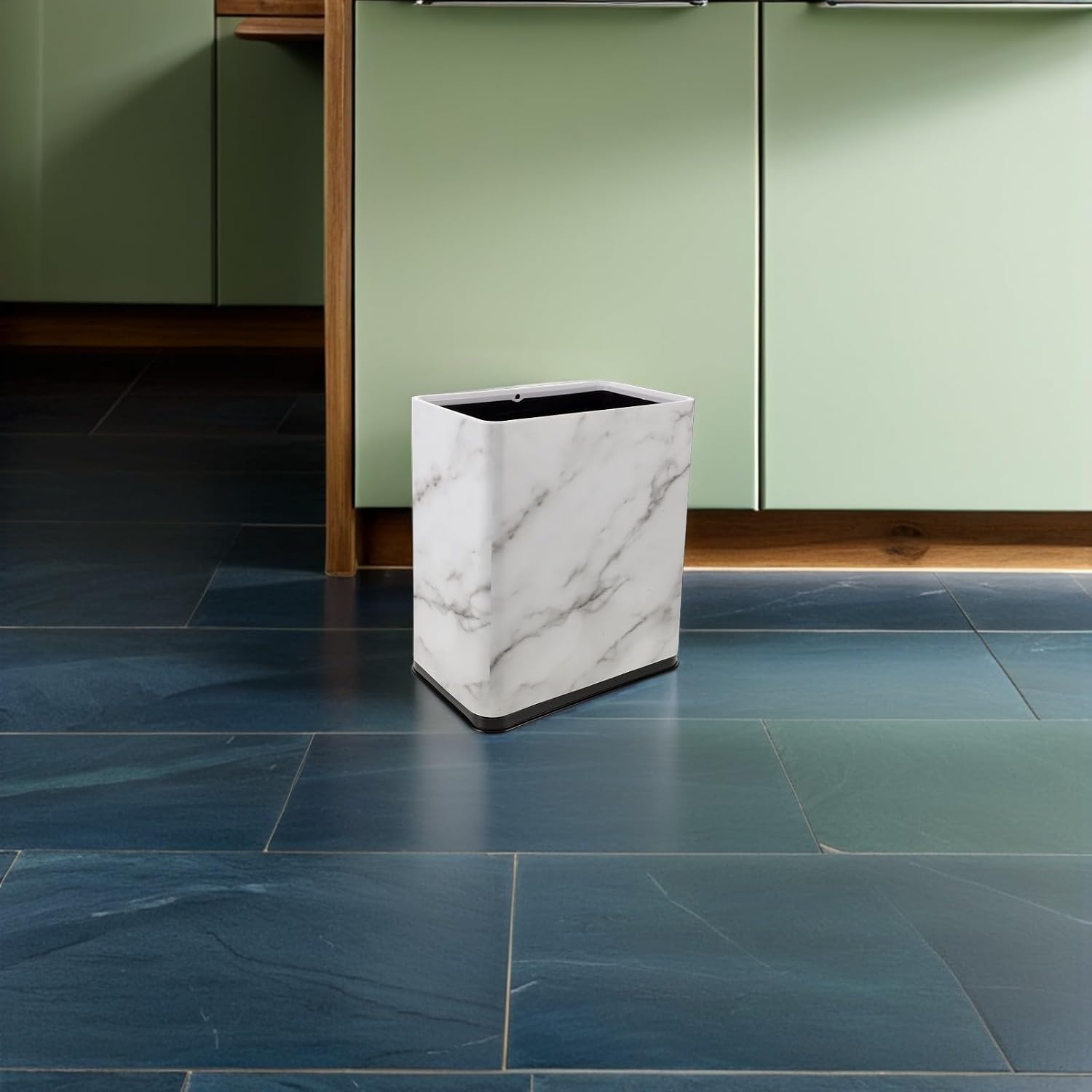 Vaguelly 12l Narrow Plastic Trash Can for Tight Spaces in Bedrooms