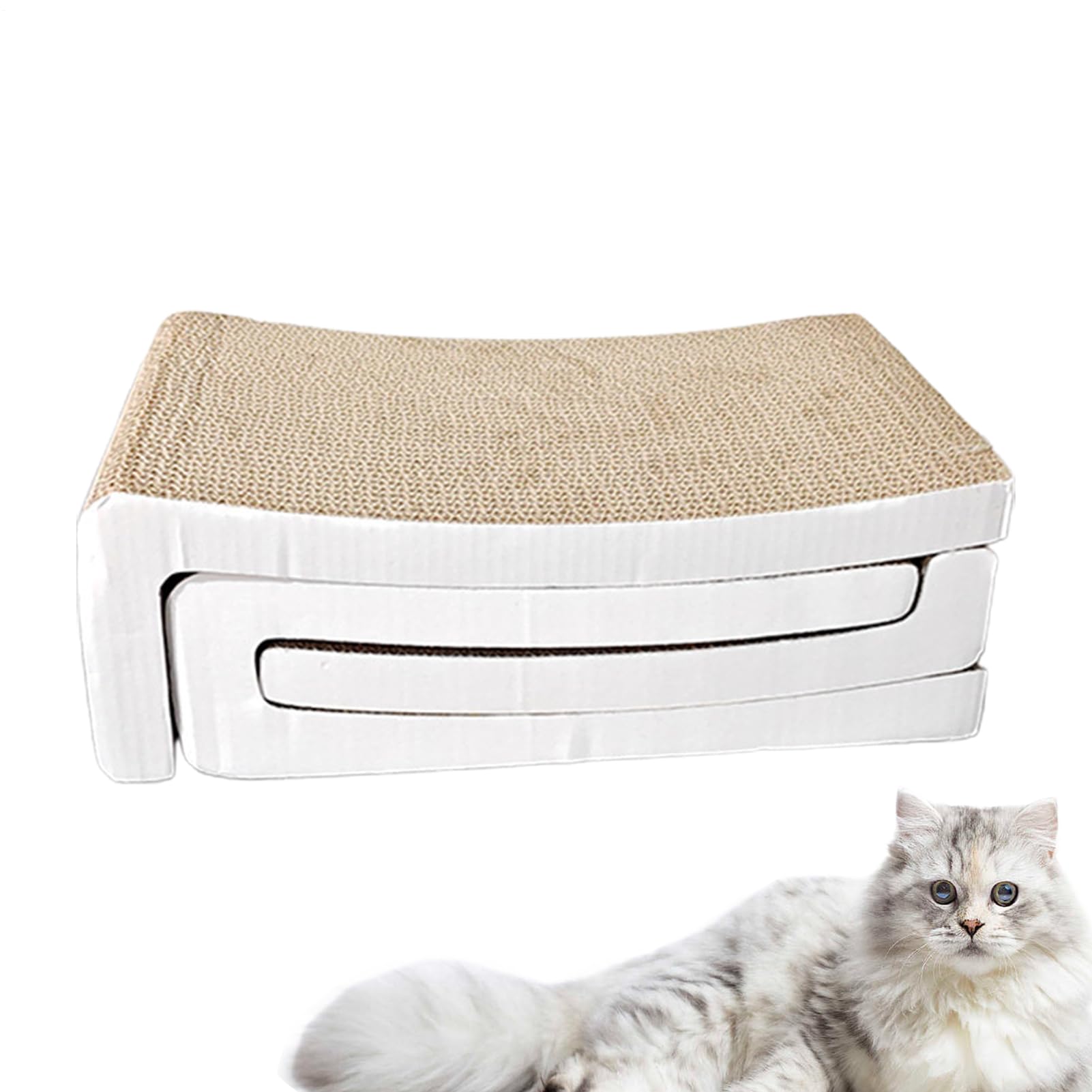 Tapis griffoir pour chat en carton ondulé recyclable et interactif