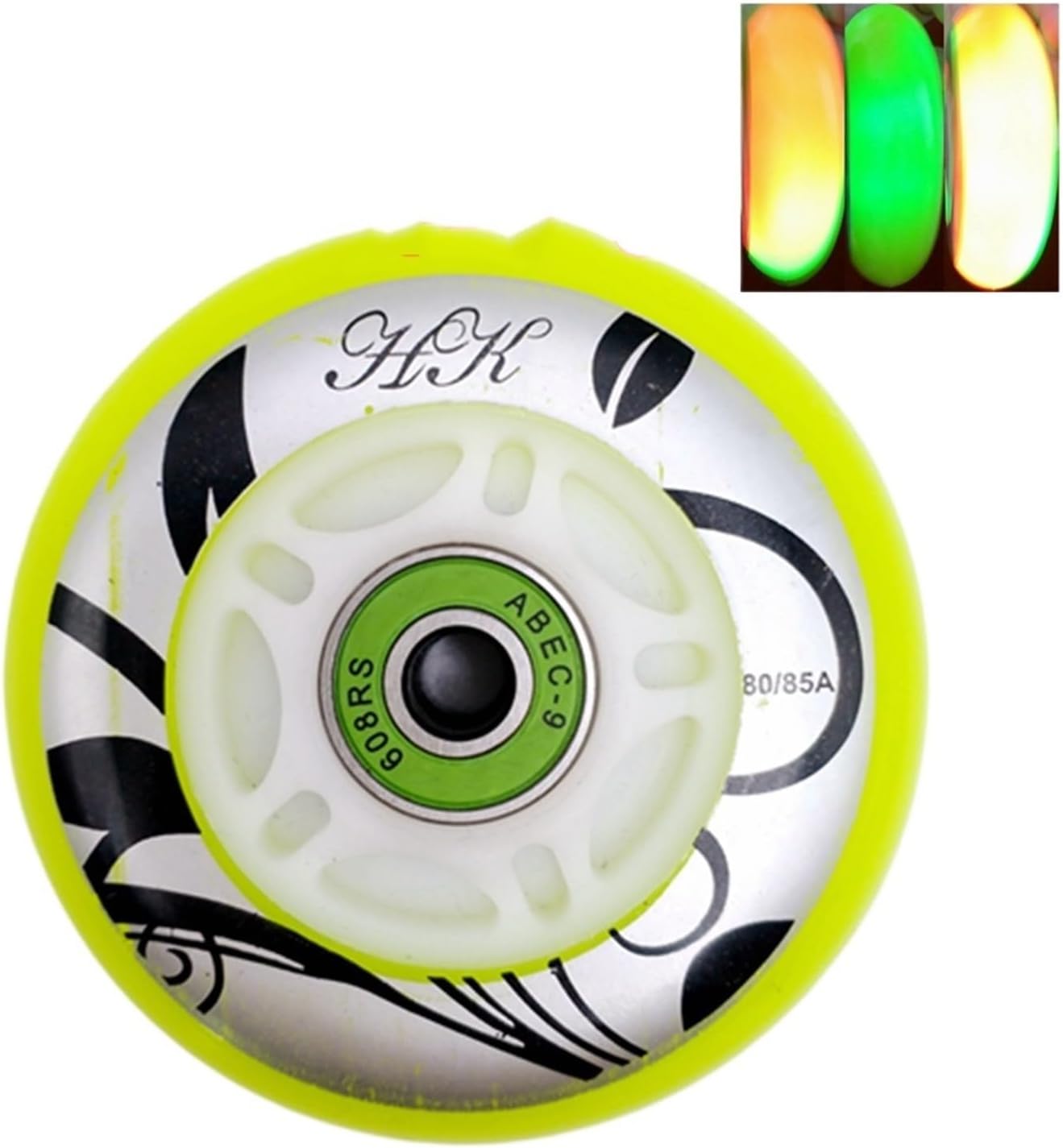 Roller Skate Wheels Wheel Flashing Wheel led Light Roller Skates Wheel 90 A 8 pcs/Set(Blue 80)