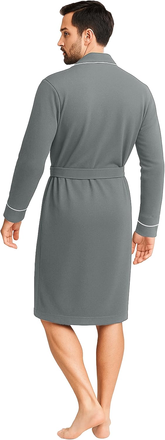 NY Threads Men's Robe Cotton Blend Knit Bathrobe - Image 2