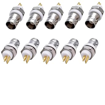 BNC Female Jack Bulkhead Solder Panel Mount Insulated Coax Rf Connector - 10 Pcs