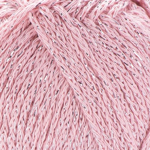 Image of YarnArt Elegance Sparkly Yarn - Metallic Cotton Blend, Fine Sport for Knitting & Crochet, Lightweight Thread for Shawls & Sweaters, 50g (130m), Light Pink - (1, 108)