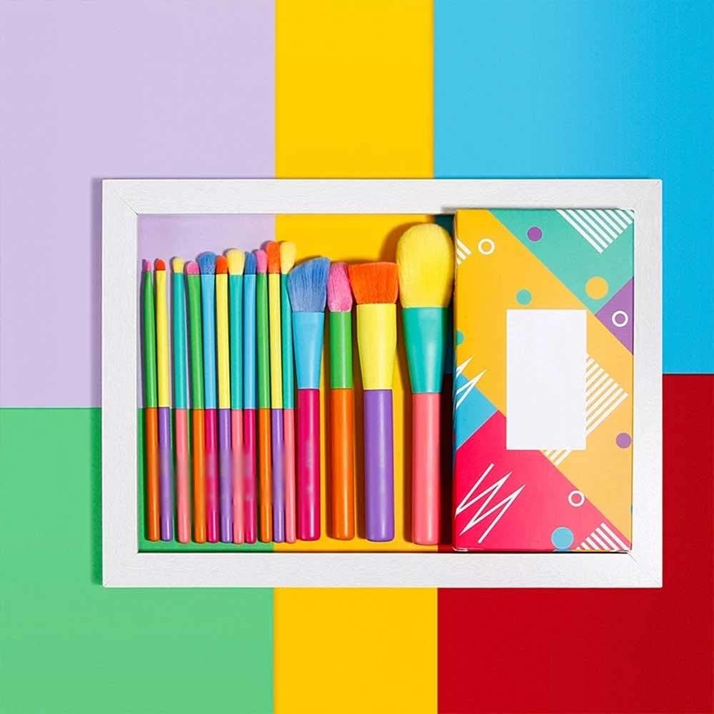 15本メイクブラシプロフェッショナルパウダーファンデーションアイシャドウメイクブラシセット合成毛カラフルメイクブラシ