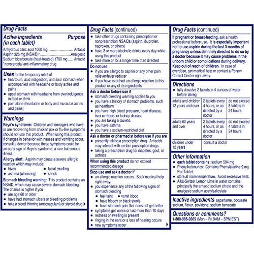 Alka-Seltzer Heartburn Effervescent Tablets Lemon Lime - 36 Ct, Pack Of 3 #TOP7