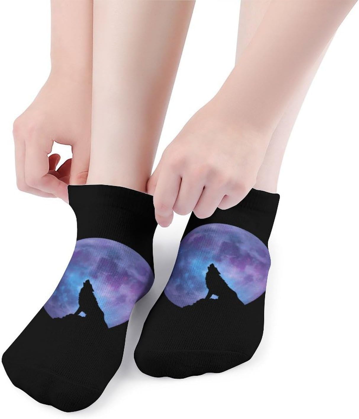Galaxy Wolf Socks for Men Women 5 Pairs Ankle Socks