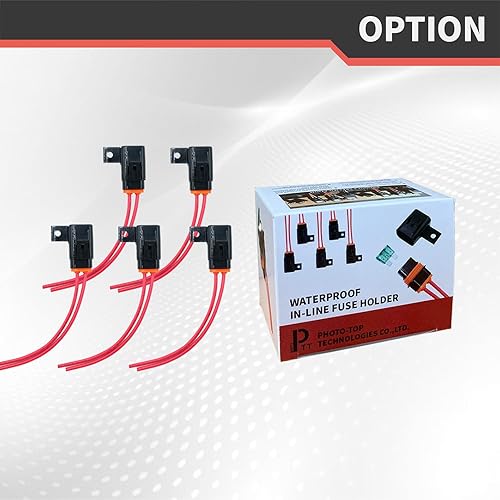 Miniatura 5 de Paquete de 5 resistentes al agua, IP67, portafusibles ATOATC en línea, 12 AWG para automóviles, marinos