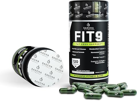 Sascha Fitness Fat Loss pills | Collagen support | Fluid Balance | FIT9 Ingredients: 7Keto + Uva Ursi, Gotu Kola, L-Theanine,Gingko Biloba,DIM,Green Tea | Weight Loss Supplements-Vegan-120 Natural Cap