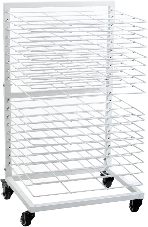 OFFICEROO Art Drying Rack, Classroom Painting Storage 18 Shelves, 4