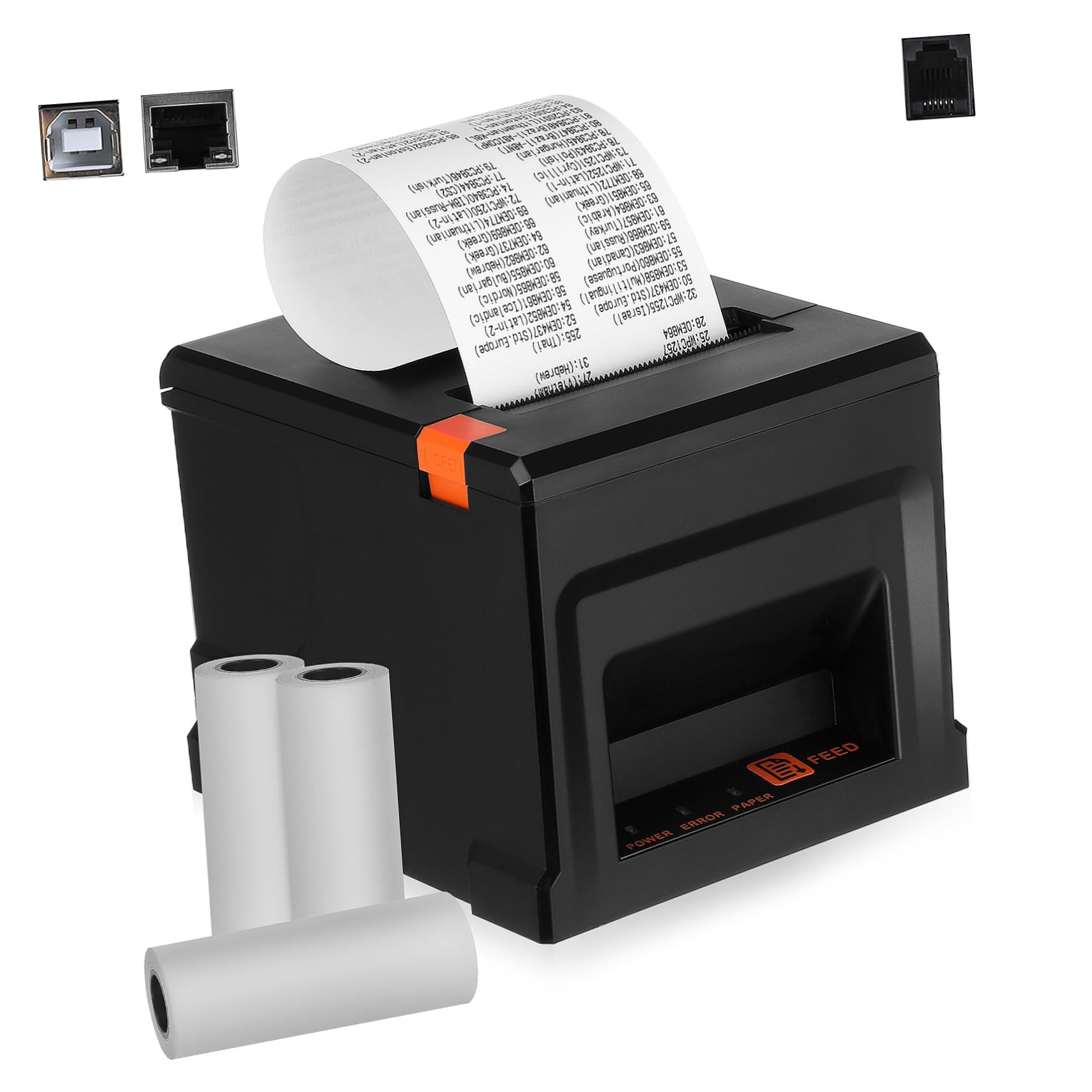 GRIRIW Receipt Printer Thermal Pos Printer for Small Speed Printing with Auto Cutter Easy to Operate for Retail and Logistics Plug