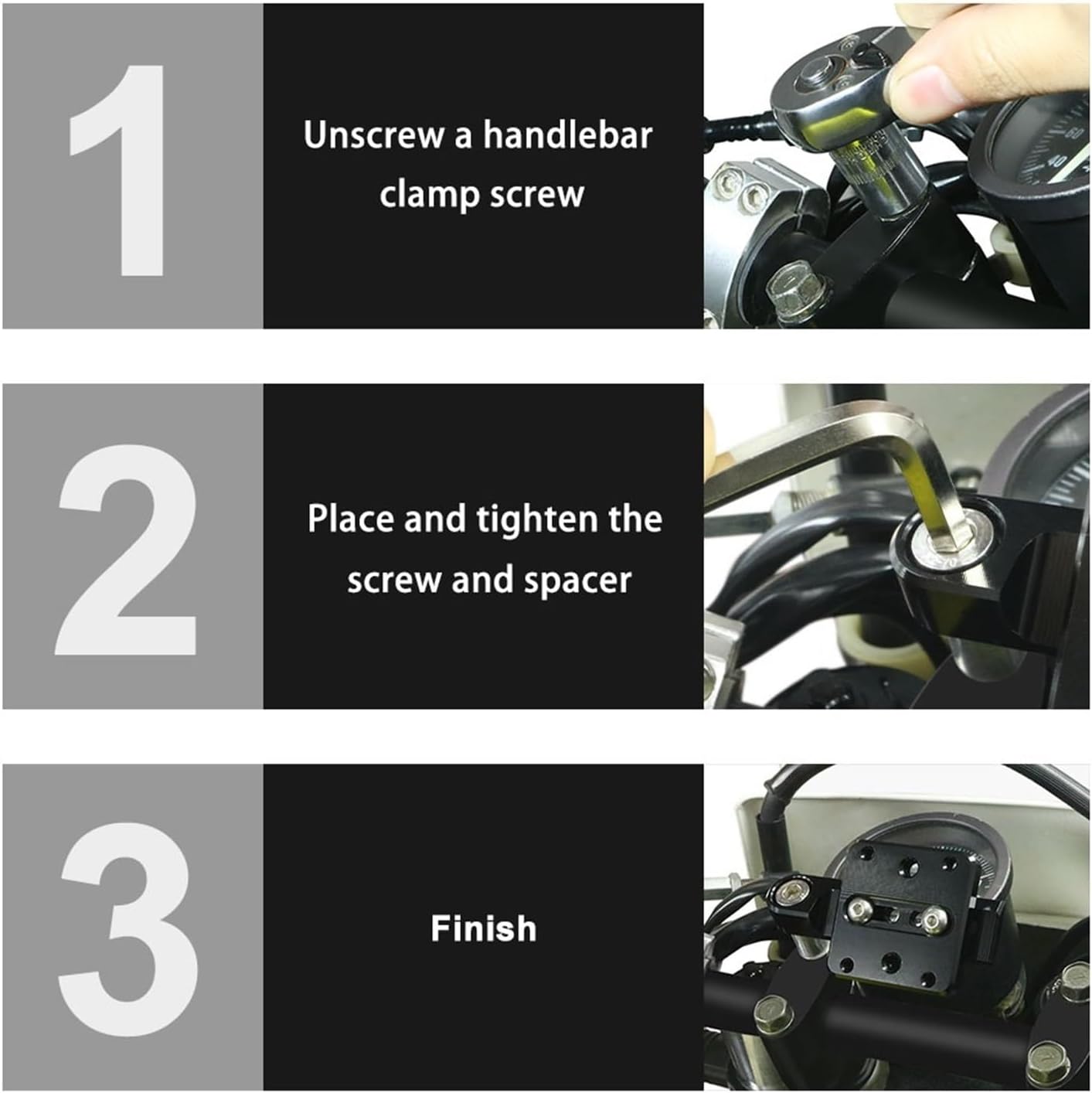 Motorcycle Handlebar GPS Navigation Bracket Support Holder Compatible with BMW R1150R R1200R F800ST F800GT F800GSA F700GS F650GS R1200GS/AD(Black Type 4)