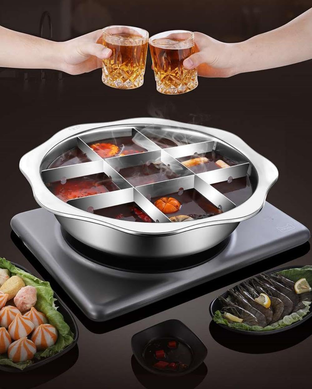 Amazon｜Tonain家庭用おでん鍋 36cm おでん分割鍋 調理用ステンレス