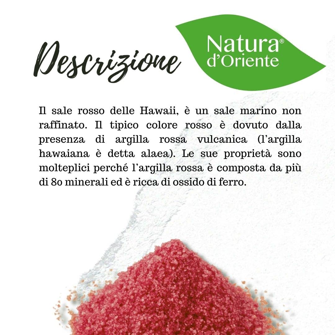 NATURA D'ORIENTE - Sale Rosso delle Hawai 1 Kg ALAEA RED Sale Gourmet Speciali | Prima Scelta | Ottimo per BBQ