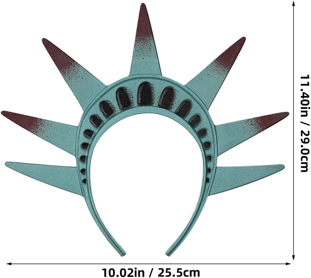LIFKOME Statue of Liberty Headband Costume Accessory Patriotic Crown Headpiece for Halloween Cosplay Events Themed Parties