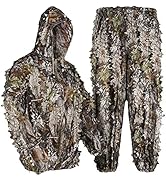 LOOGU Hunting Ghillie Suit, 3D Leafy Camo Suit Military and Shooting Accessories Tactical Gear Cl...
