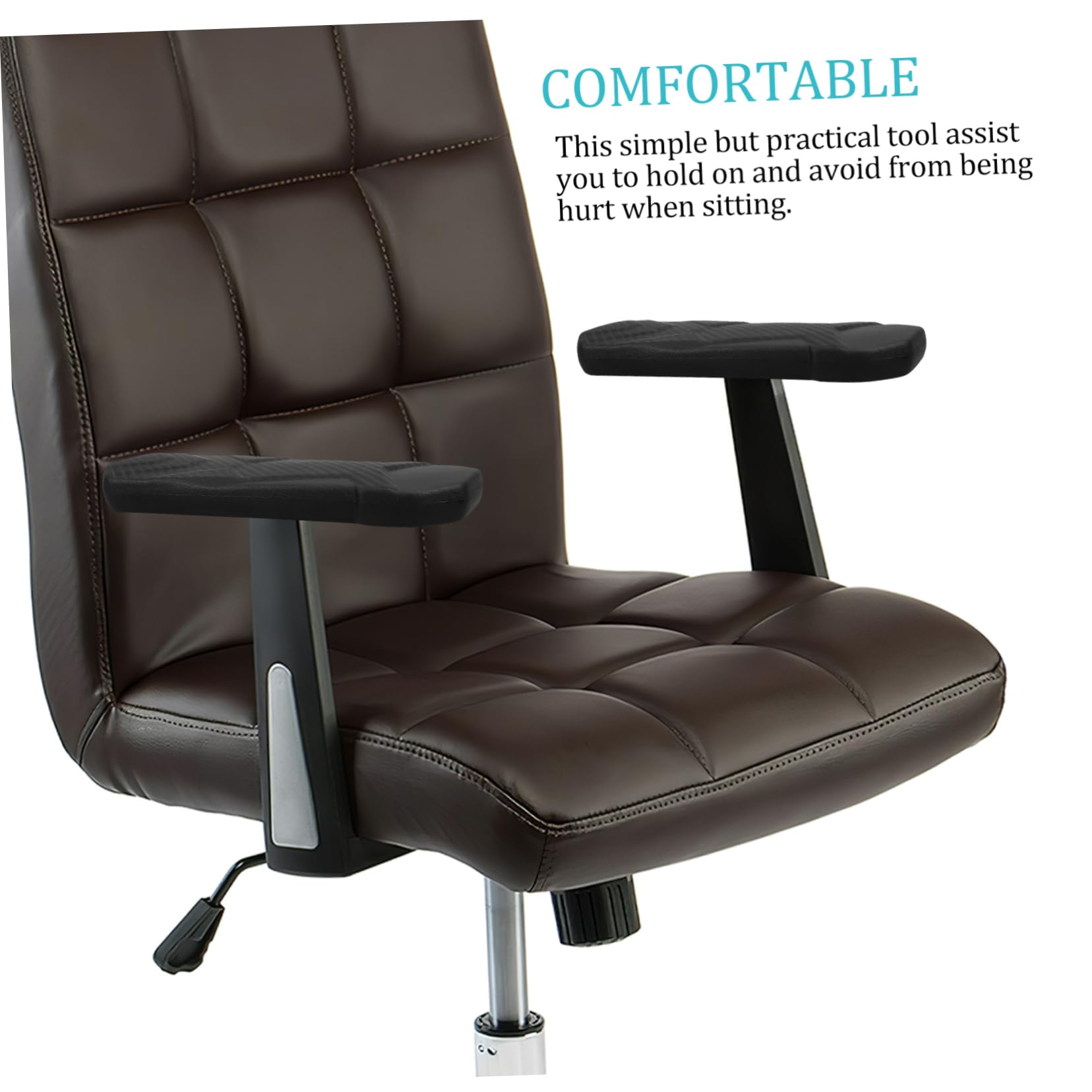 Coussin D'accoudoir Noir pour Chaise de Bureau 2 Pièces en Plastique et PU, Protège Les Bras et Augmente L'indépendance, pour Garçon et Filles et Travailleurs de Bureau