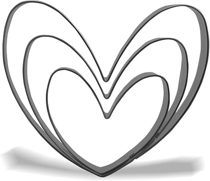 Keewah Heart Cookie Cutter Set - 5,4,3 - 3 Piece - Stainless Steel