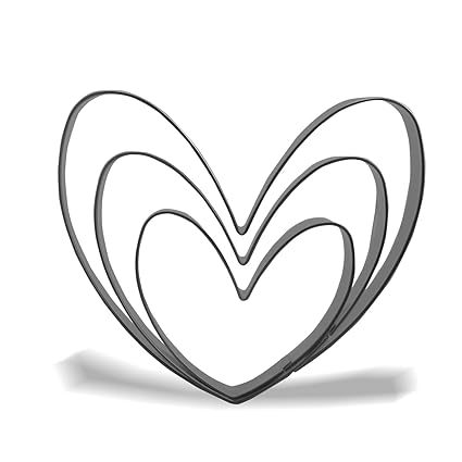 Keewah Heart Cookie Cutter Set - 5 - ?,4 - ?,3 - ? - 3 Piece - Stainless Steel