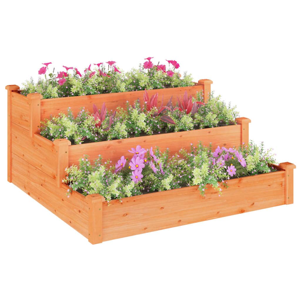 Jardiniere sur Pieds, Espace Potager sur Pied Jardinage Exterieur Jardin et Balcon, boîtes de Jardin, Lit de Jardin Surélevé, Potager de Jardin Surélevé, marron 120x120x56cm bois massif de sapin