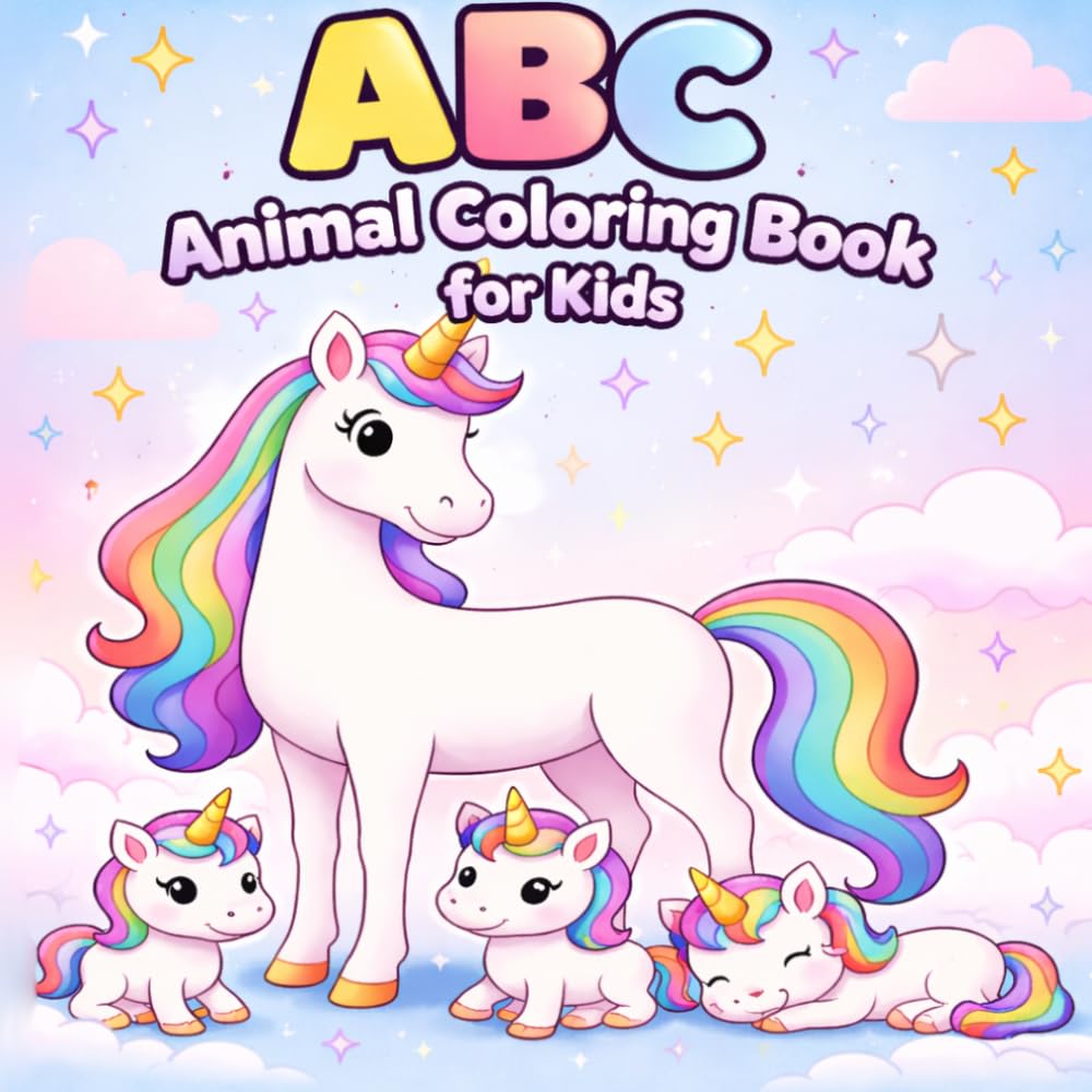 The Ultimate ABC Animal Coloring Book: Cute Unicorns, Easy Designs & Alphabet Fun