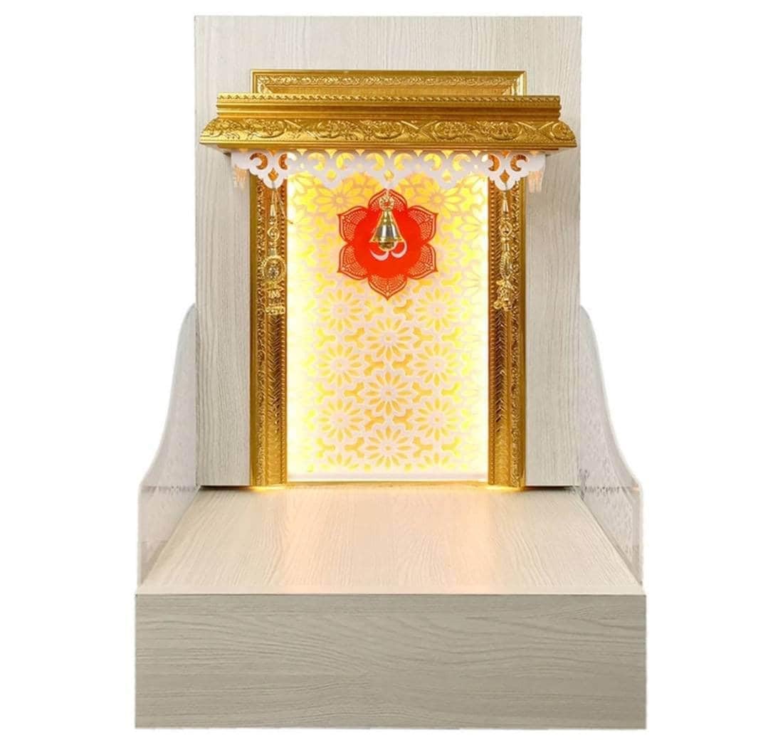 Temple en bois compact pour manque de place, Pooja Mandir mural