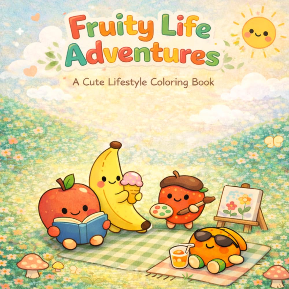 Fruity Life Adventures: A Cute Lifestyle Coloring Book with Fun Everyday Scenes