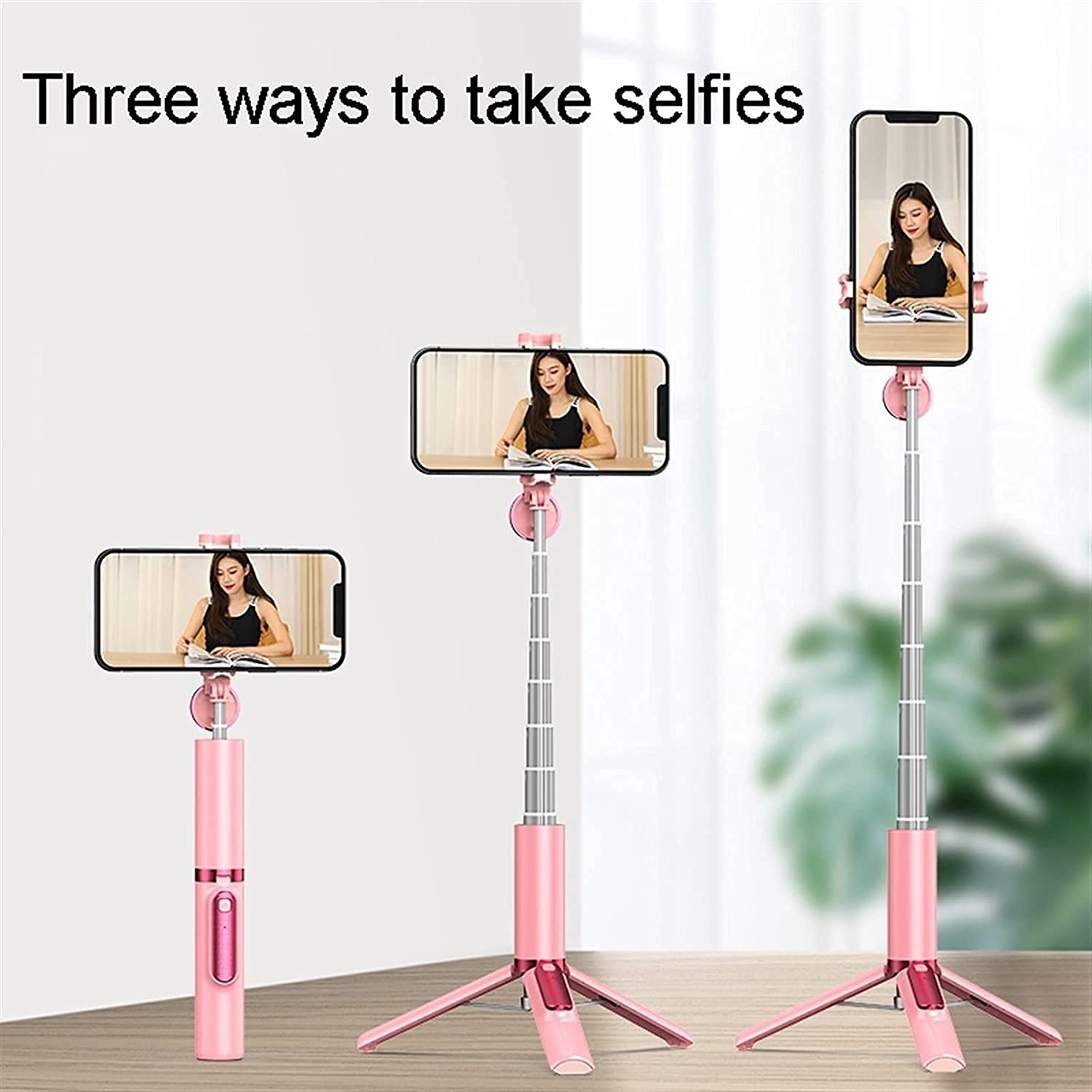 affidabile Selfie Stick Senza Fili Bluetooth Selfie Stick Pieghevole In Lega di Alluminio Treppiede con Telecomando Wireless (Colore: Nero) (Colore: Nero)