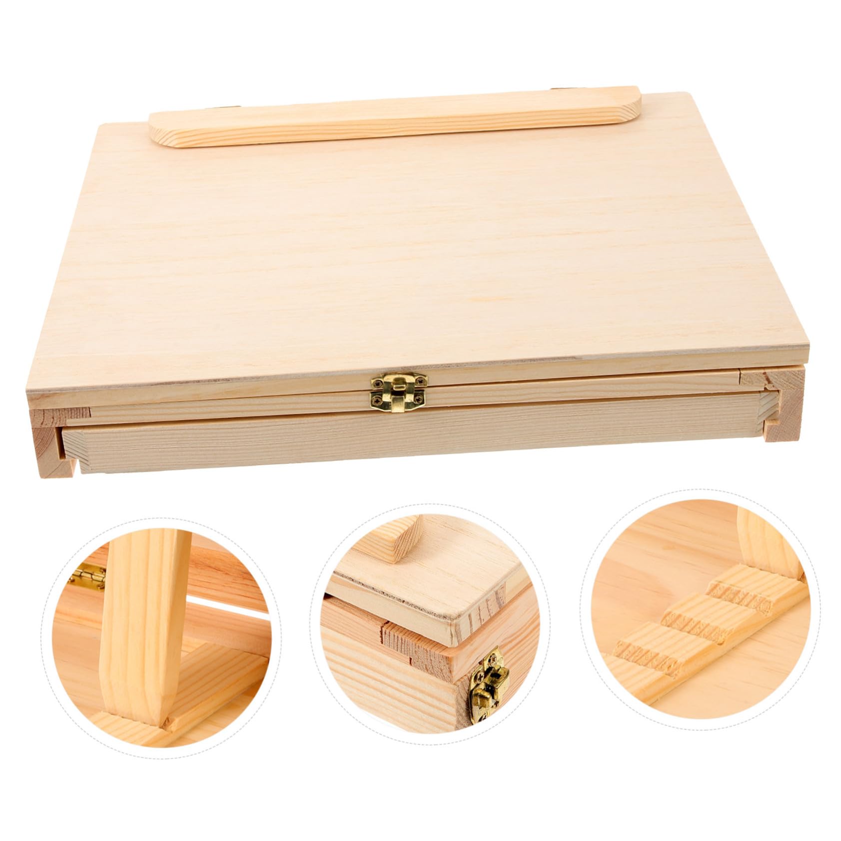 TEHAUX Tablero De Dibujo Portátil Con Almacenamiento De Madera Duradera Para Artistas y Pintura