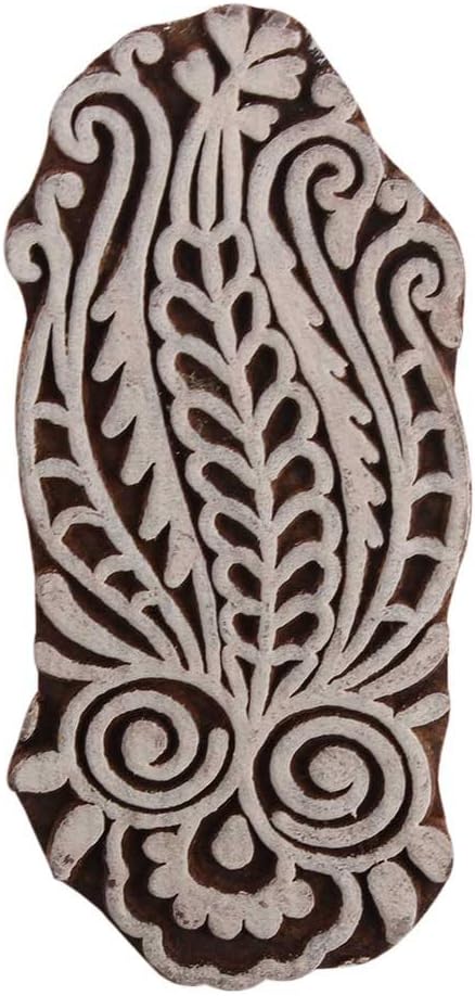 Indian Shelf Vocalforlocal Handmade Brown Set of 1 New Wooden Printing Block