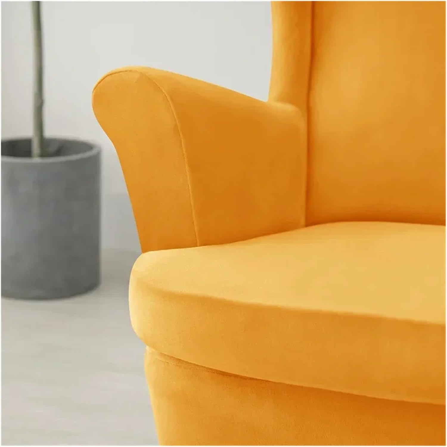 Wing Chair Slipcover 2pcs/Set Wingback Chair Covers Removable Wing Armchair Cover with Seat Cushion Elastic Sofa Slipcovers Living Room(Color 1)