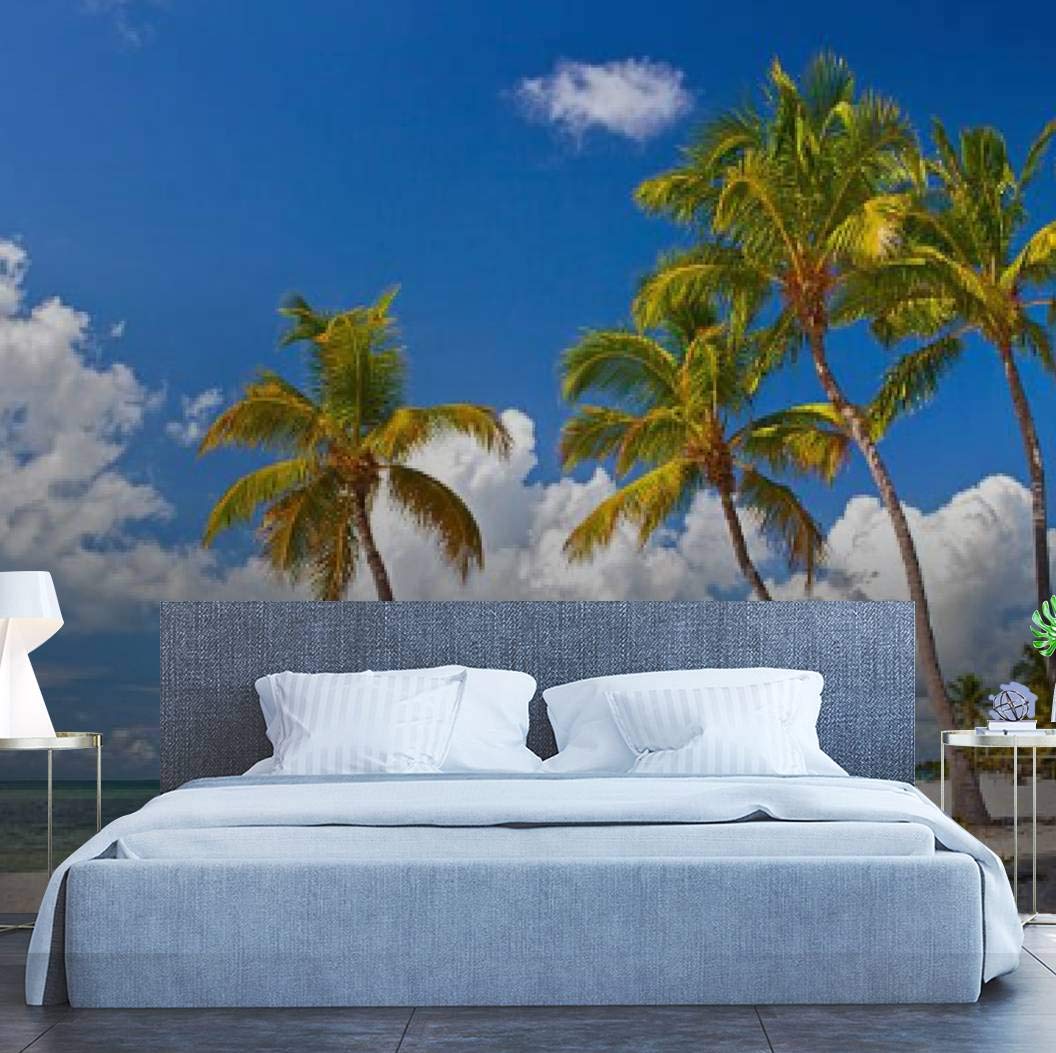 Modern 3D Design Removable Wallpaper for Bedroom Living Room Tropical Summer Beach Paradise in Key West Florida Wallpaper Stick and Peel Wall Stickers Home Decor