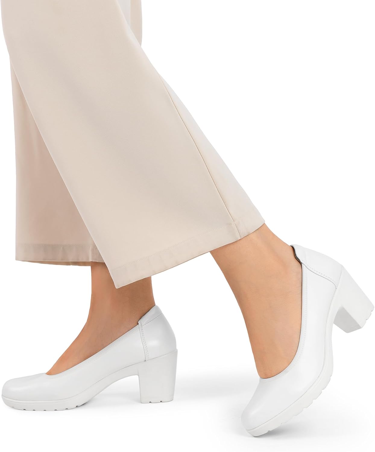 DREAM PAIRS Women's Chunky Closed Toe Low Block Heels Work Pumps Comfortable Round Toe Dress Wedding Shoes Nereida - Image 2