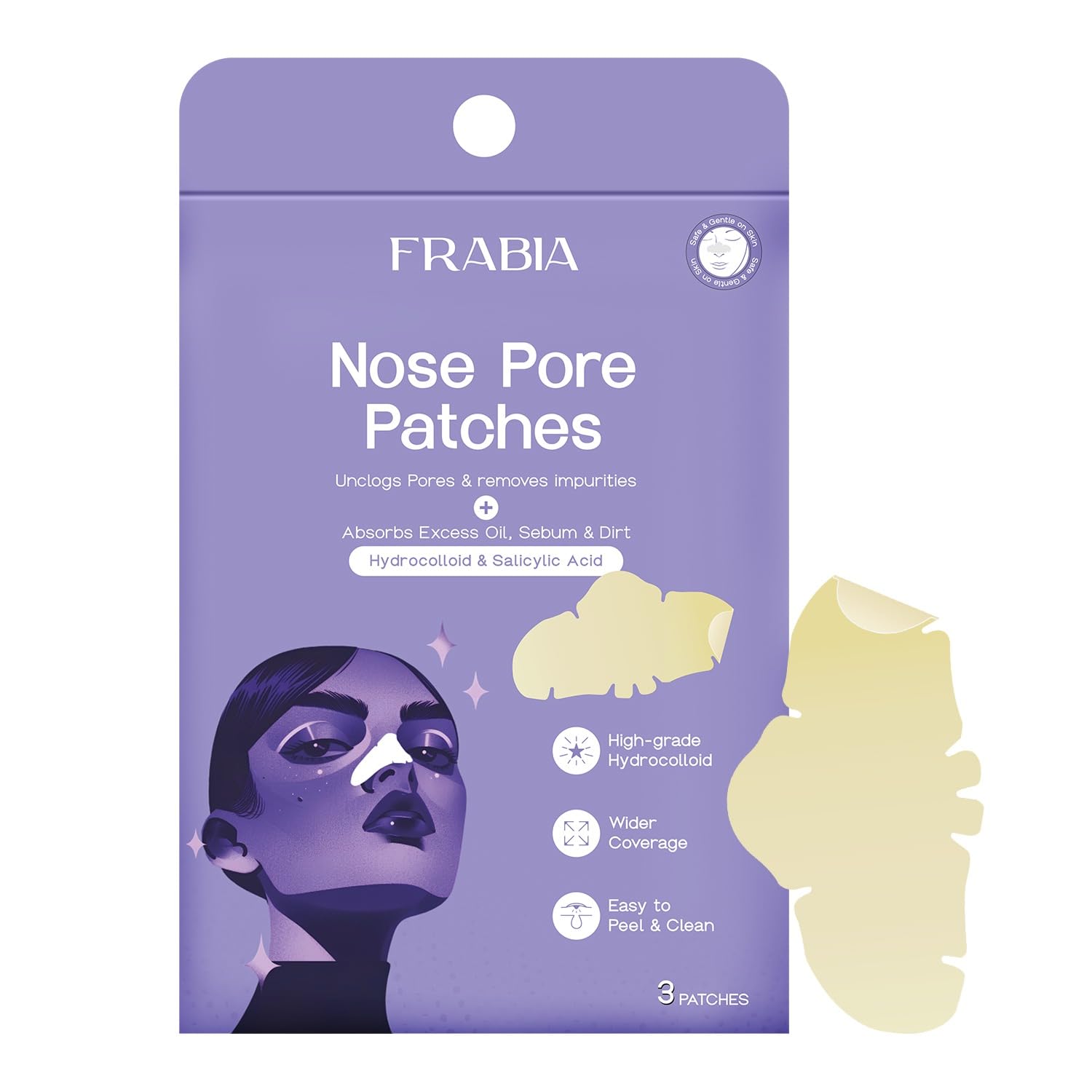Hydrocolloid Nose Patch for Blackhead Removal, Deep Cleansing, Pore Cleansing, Clinically Tested, Sheet Form, 3 Strips-image-48