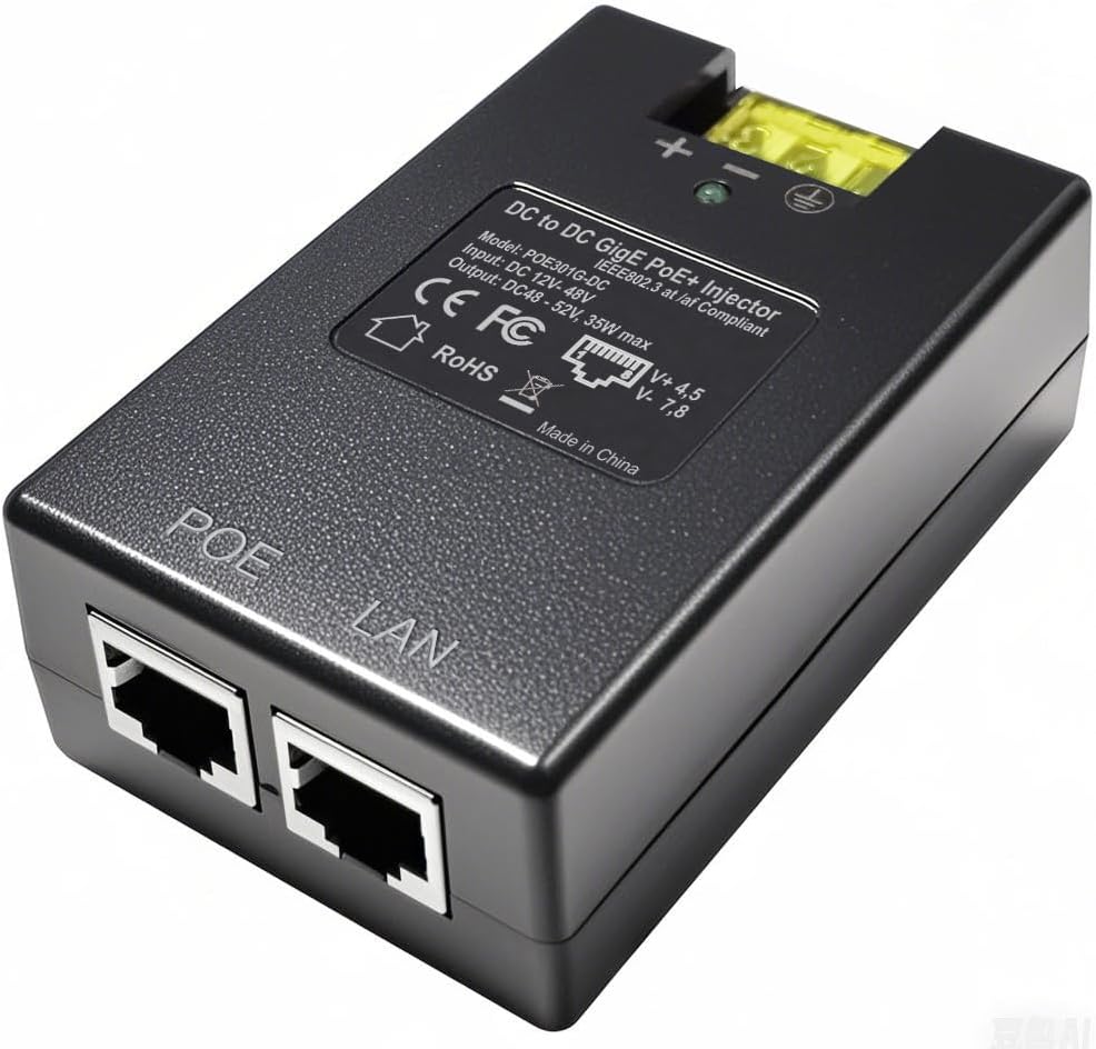 Gigabit DC PoE+ Injector | 12V 24V (12-48V) DC Input | 50V 30W DC PoE+ Out | DC-DC Convertor + 802.3 af/at Solar PoE Injector Adapter for ePMP2000/3000, Force400/425, Q61, PoE Lighting