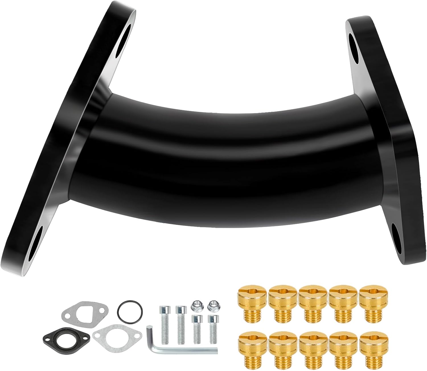 Curved Intake Manifold Main Jets Kit Replacement for Predator 196cc 212 224cc Engine Parts Coleman Mini bike BT200X CT200U-EX Baja Warrior MB200 GX160 GX200 Engine black