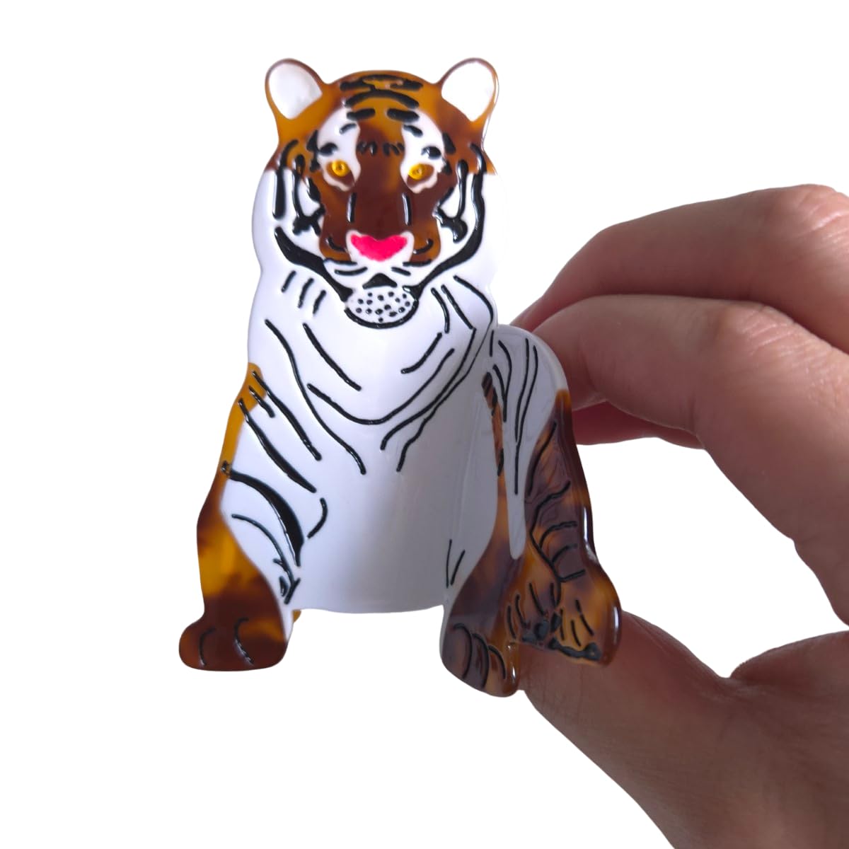 Novelty Tiger Hair Clip,Acetate Hair Clip,Big Claw Clip for Women,Funny Hair Claw Clip,Caramel - Image 3