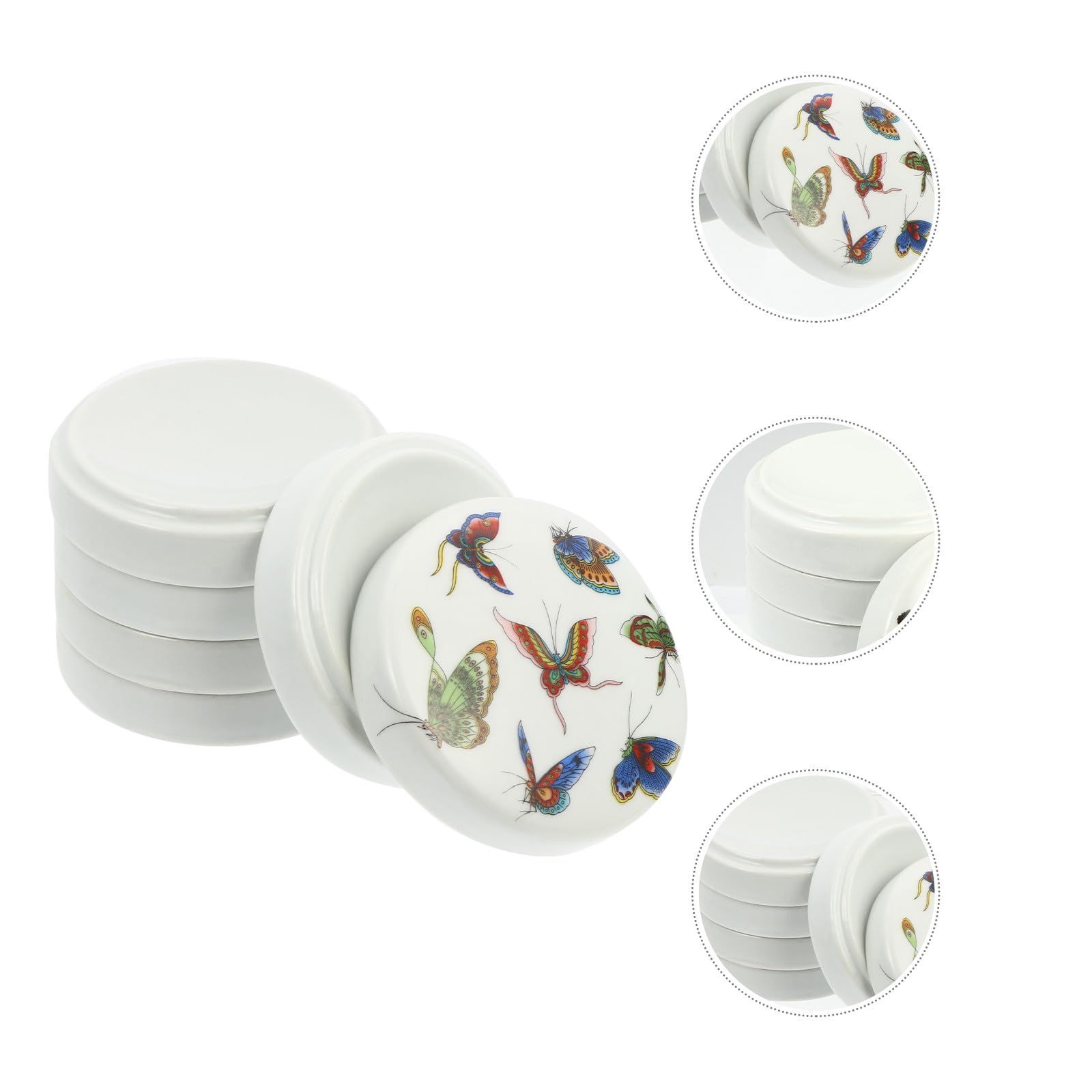 Artibetter Palette Céramique Cinq Couches avec Couvercle pour Peinture à l'huile et Aquarelle, Surface Polie Lisse, Facile à Nettoyer, pour Artistes et Artisans